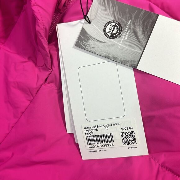 lululemon Wunder Puff Super-Cropped Jacket Sonic Pink - Picture 7 of 9